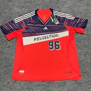 New England Revolution Jersey Men 2XL Red Adidas Authentic Third Kit Archive MLS